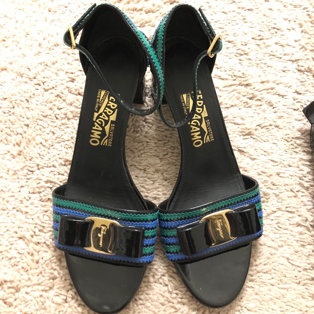 Salvatore Ferragamo 3 inch block heels